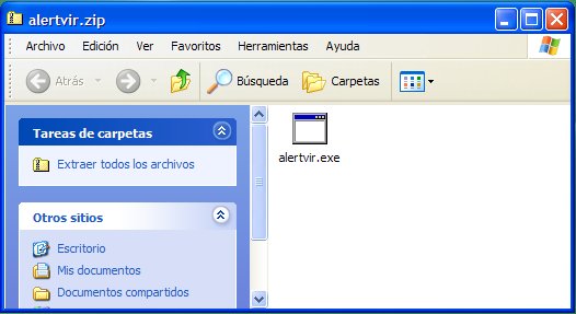 Descomprimiendo ALERTVIR
